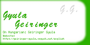 gyula geiringer business card